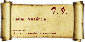 Tatay Valéria névjegykártya